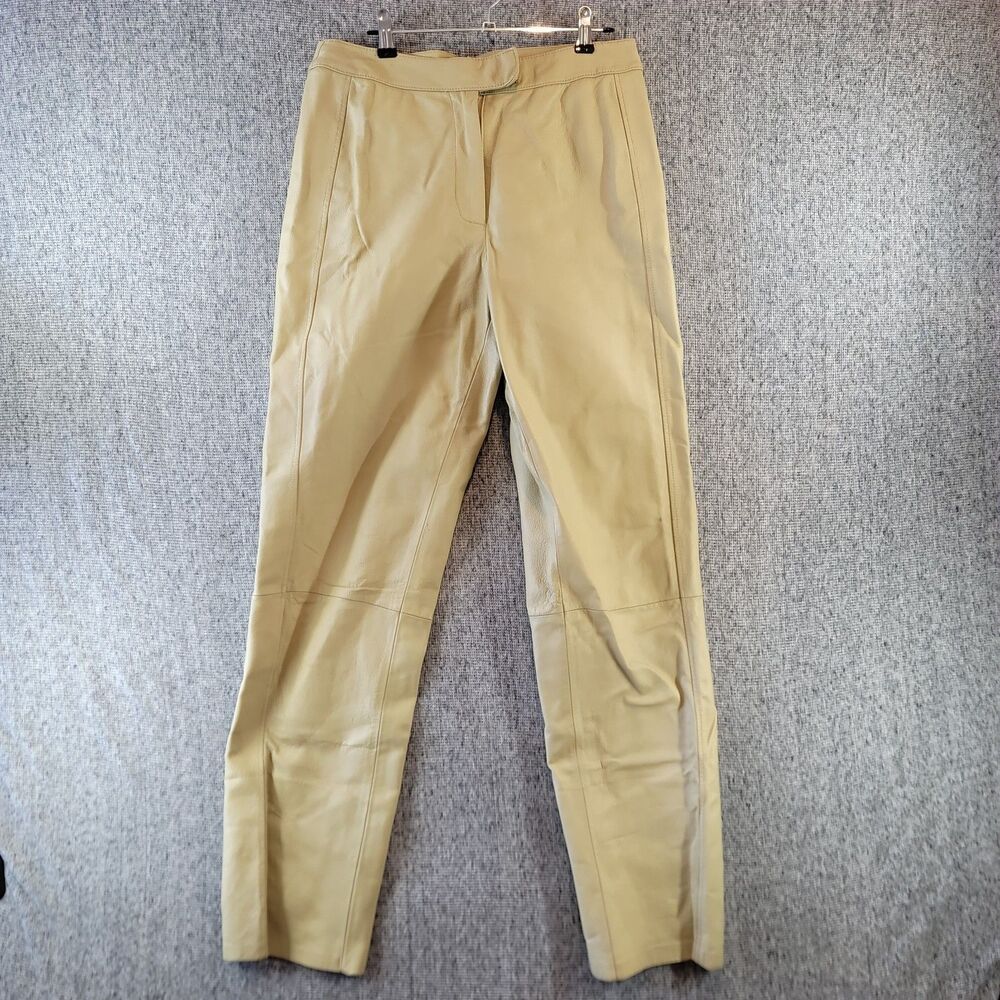 Bagatelle Womens Size 8 Vintage Tan Genuine Leather Pants Straight Leg Zip